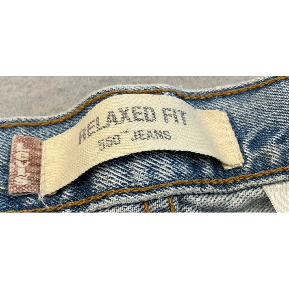 Levi's Y2K 550 Relaxed Fit Tapered Leg Light Wash Denim Jeans Mens 36x32